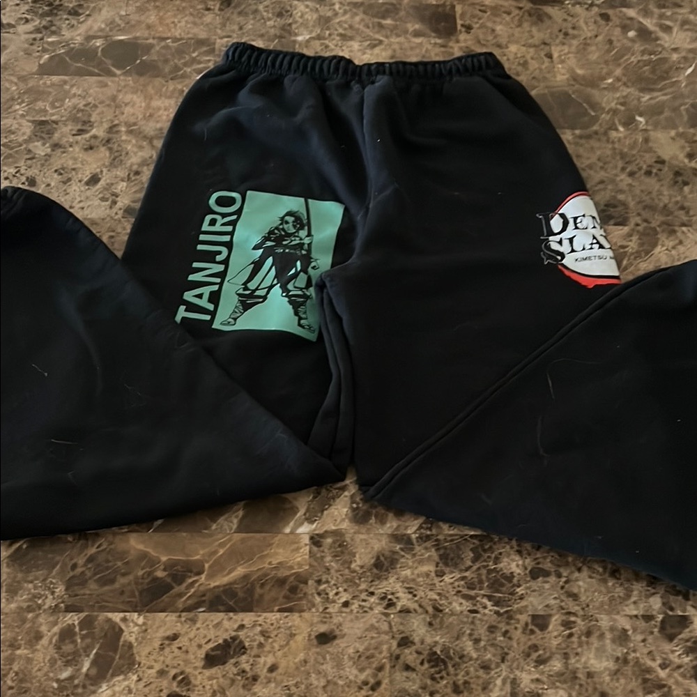 Tanjiro Demon Slayer Black Sweatpants